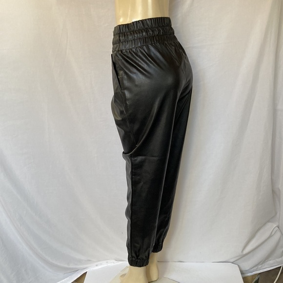 OPHELIA ROE Clothing Casual Loose Drawstring Faux Leather Pants Joggers Size M - Picture 9 of 11